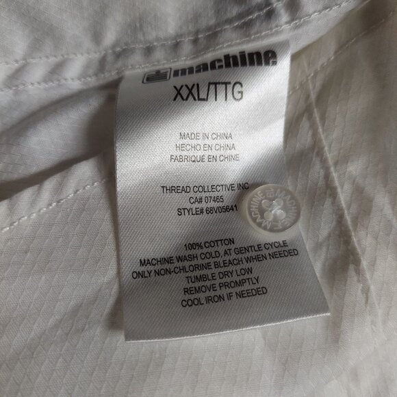 Machine Custom Co. Men's White Woven Casual Button Front Shirt - Picture 10 of 11